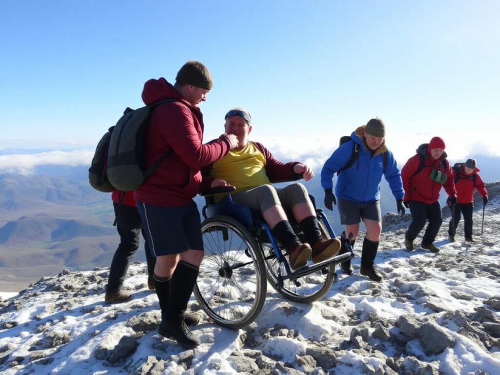Rugby Team Carries Wheelchair-bound Dad up Snowdon Peak – Fulfilling His Lifelong Dream (LOOK)