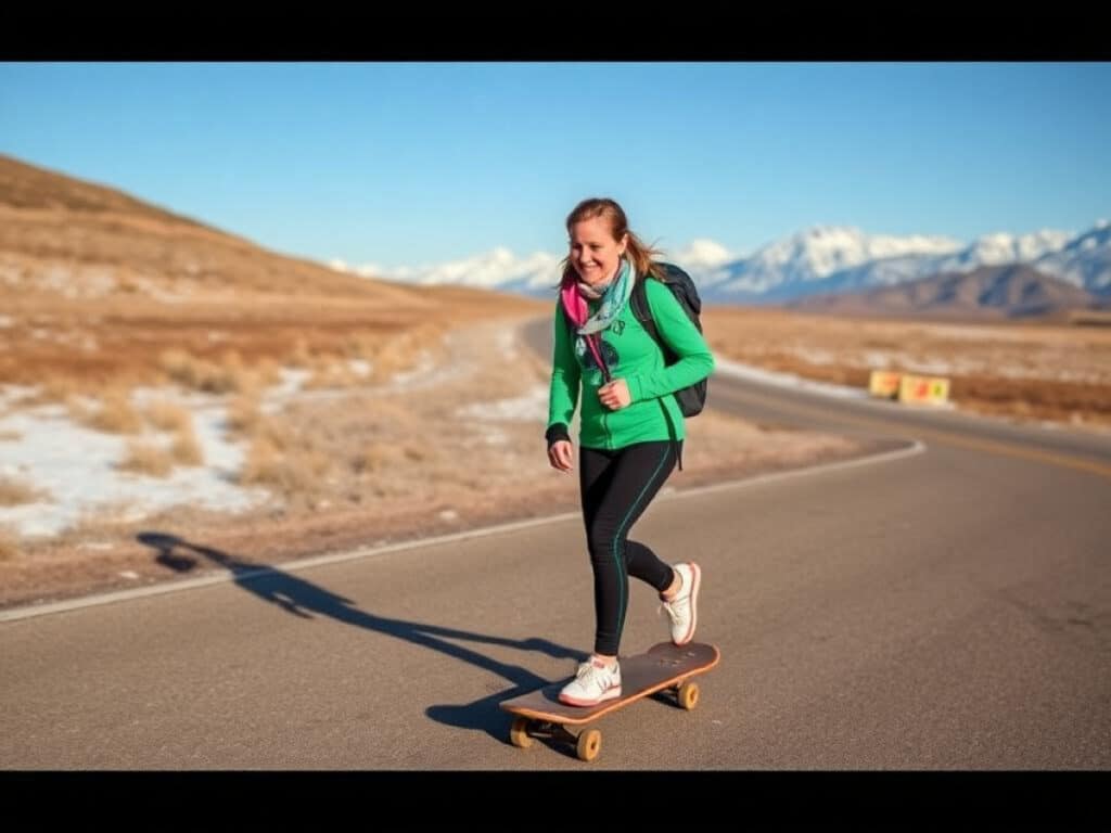 29-Year-old Becomes First Woman to Skateboard Across U.S. –Honoring Late Stepfather Whose Ashes Were Carried in Her Necklace