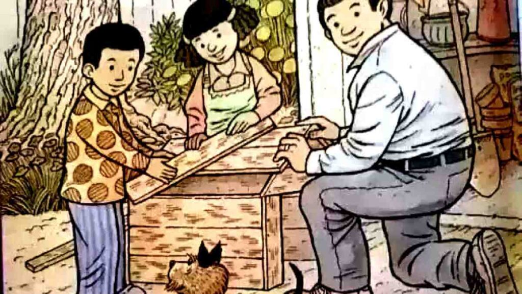 Can you find the duck, bat, and butterfly in this old family photo?
