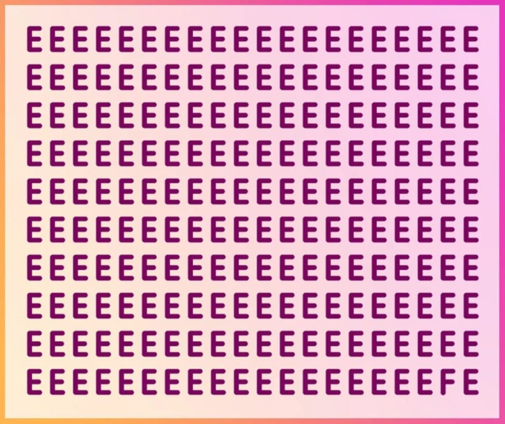 Can you spot the hidden F among the Es in this brain teaser?