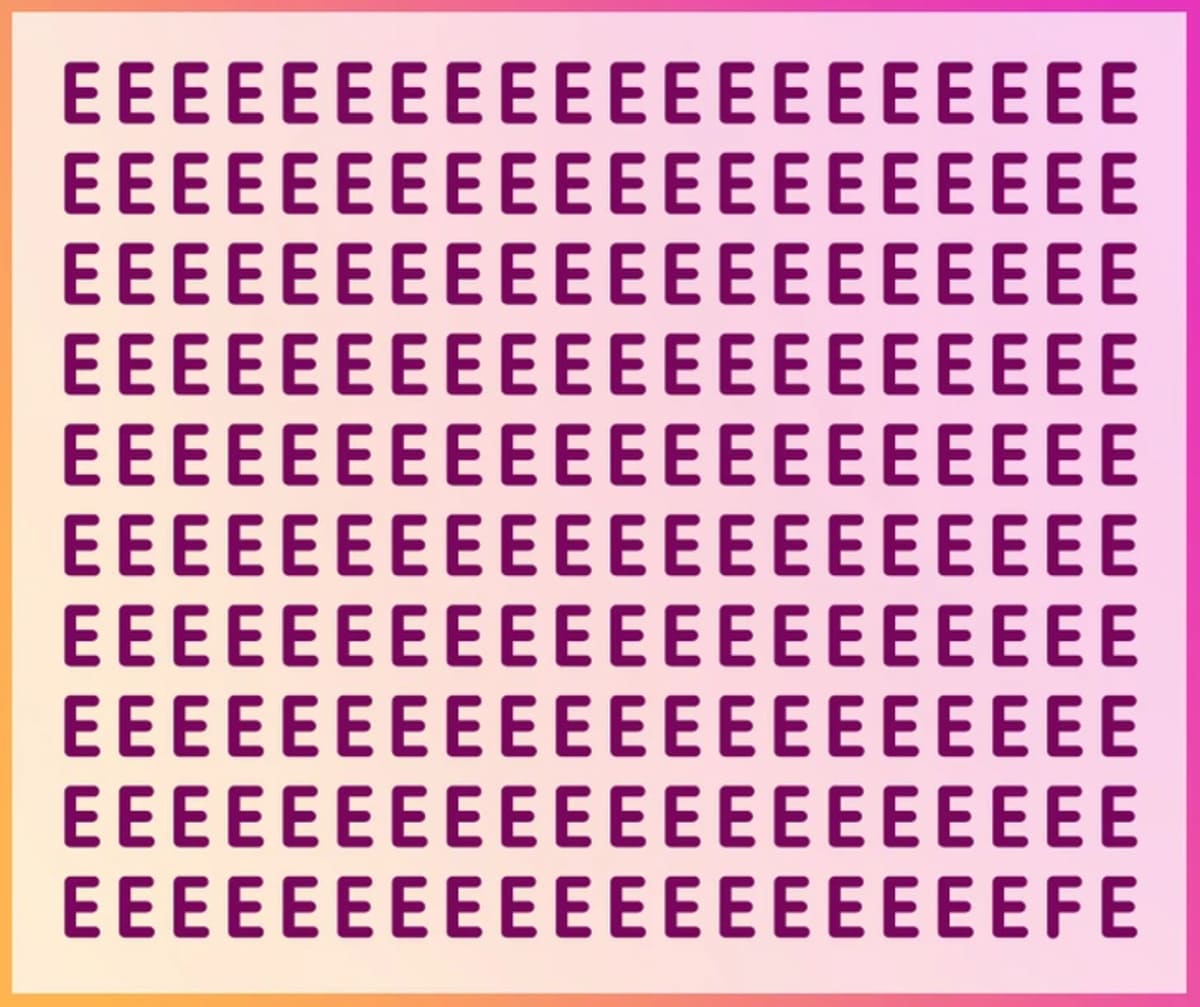 Can you spot the hidden F among the Es in this brain teaser?