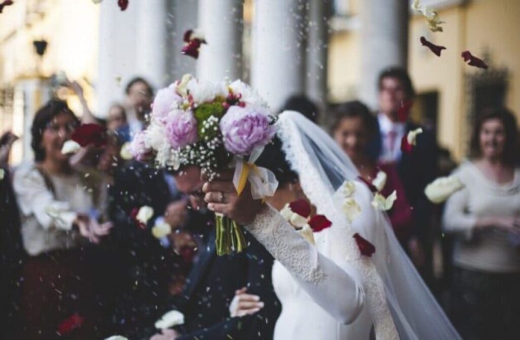 a woman realizes the bride is her own daughter