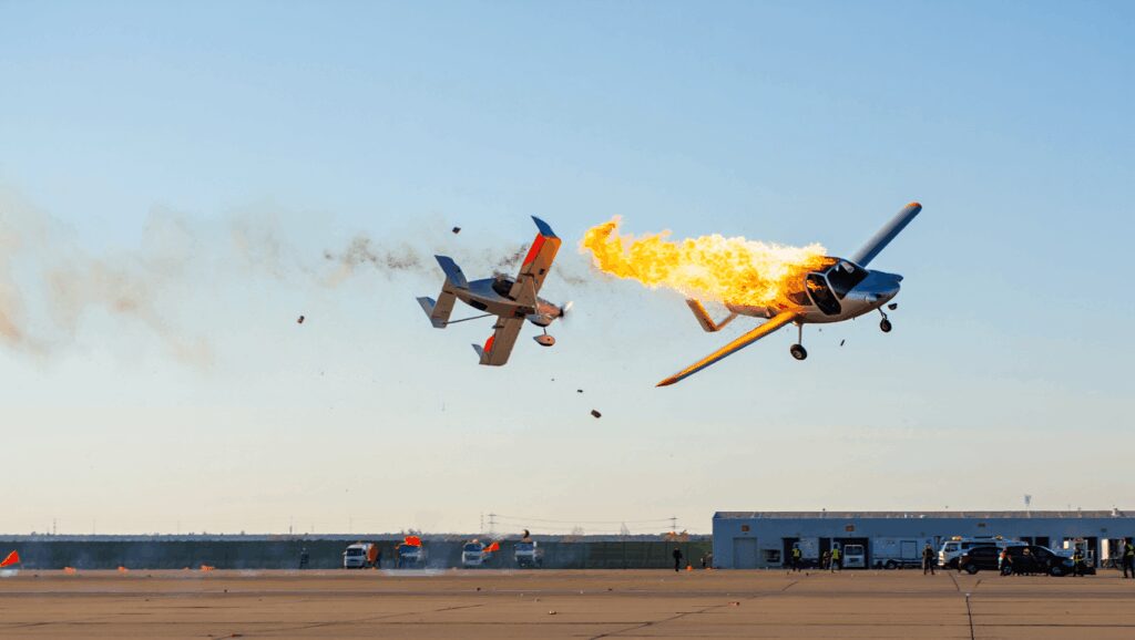 2 Flying Cars Collide Mid-Air, Catch Fire Ahead of Airshow