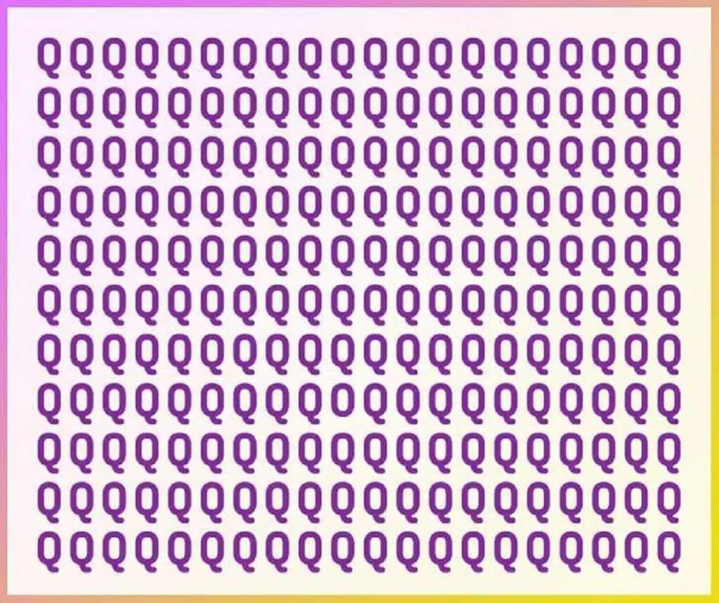 find the hidden “O” among the “Q”s in this tricky image
