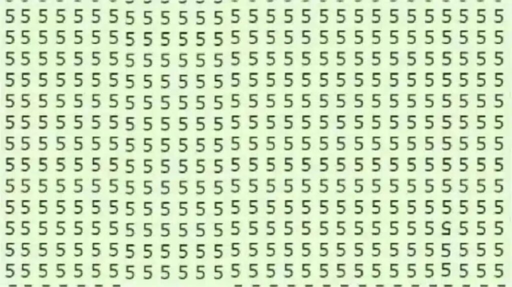 find the reversed 5 in this tricky visual challenge