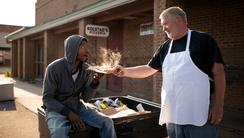 Pizzeria Owner Sees People Eating From Dumpster, Offers Them Free Pies and a Slice of Dignity