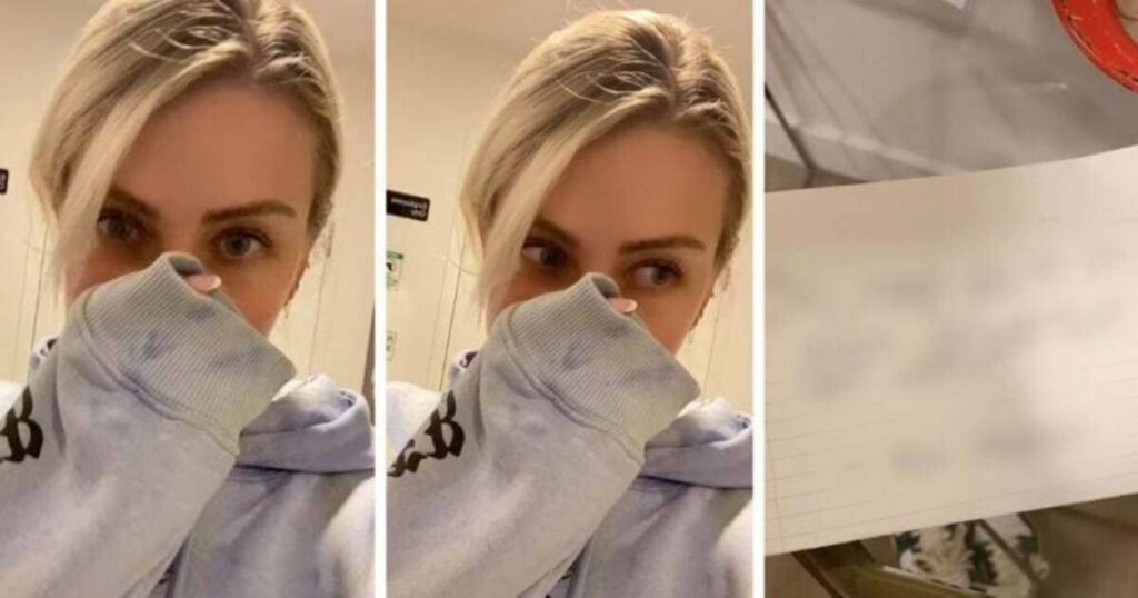 She takes out her trash without pants, her neighbor leaves a note