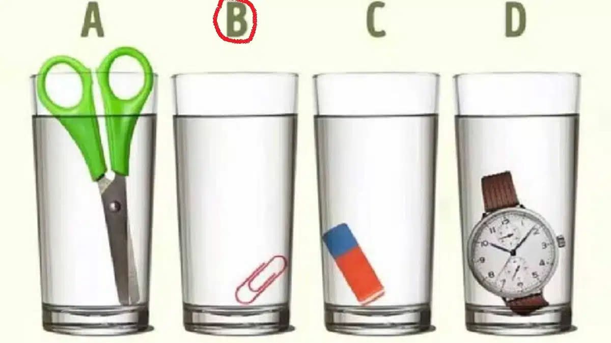 Which glass contains water