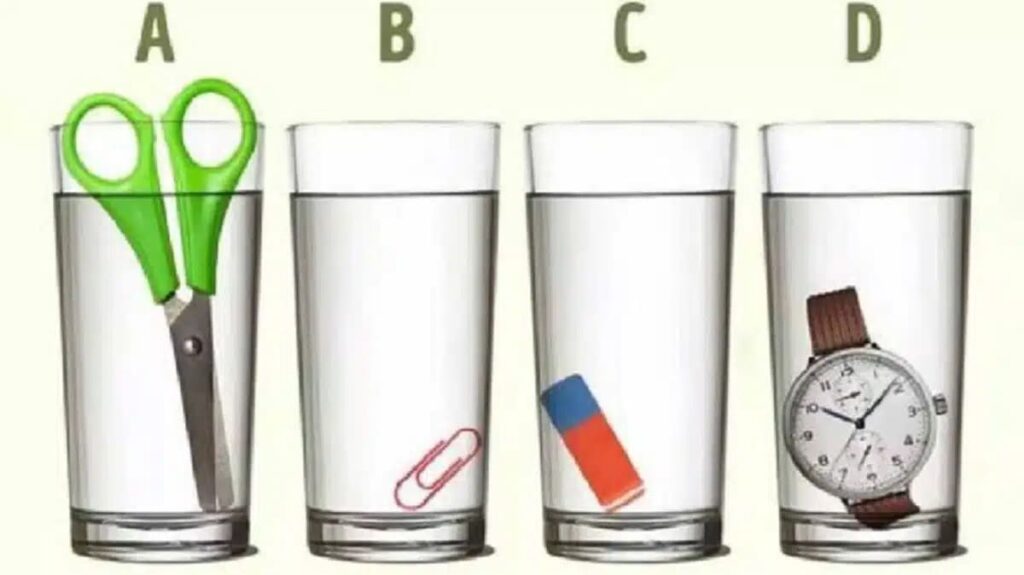 Which glass contains the most water? You must complete this logic challenge in less than 7 seconds.