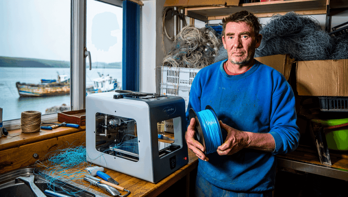 Discarded Plastic Fishing Nets Are Turned into Filament for 3D Printers