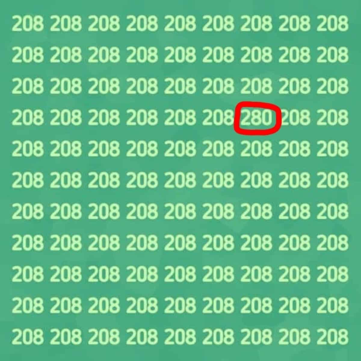 the number 280 hidden