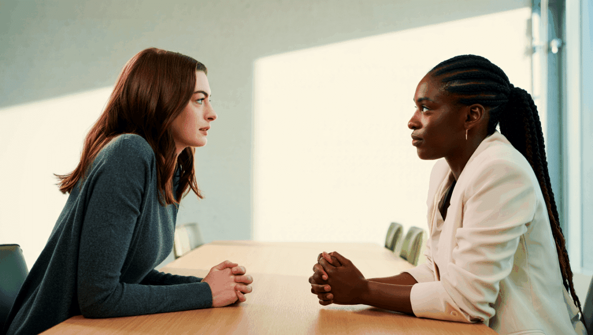 Anne Hathaway & Michaela Coel Talk Mother Mary, Fame & Knowing When To “Hibernate”