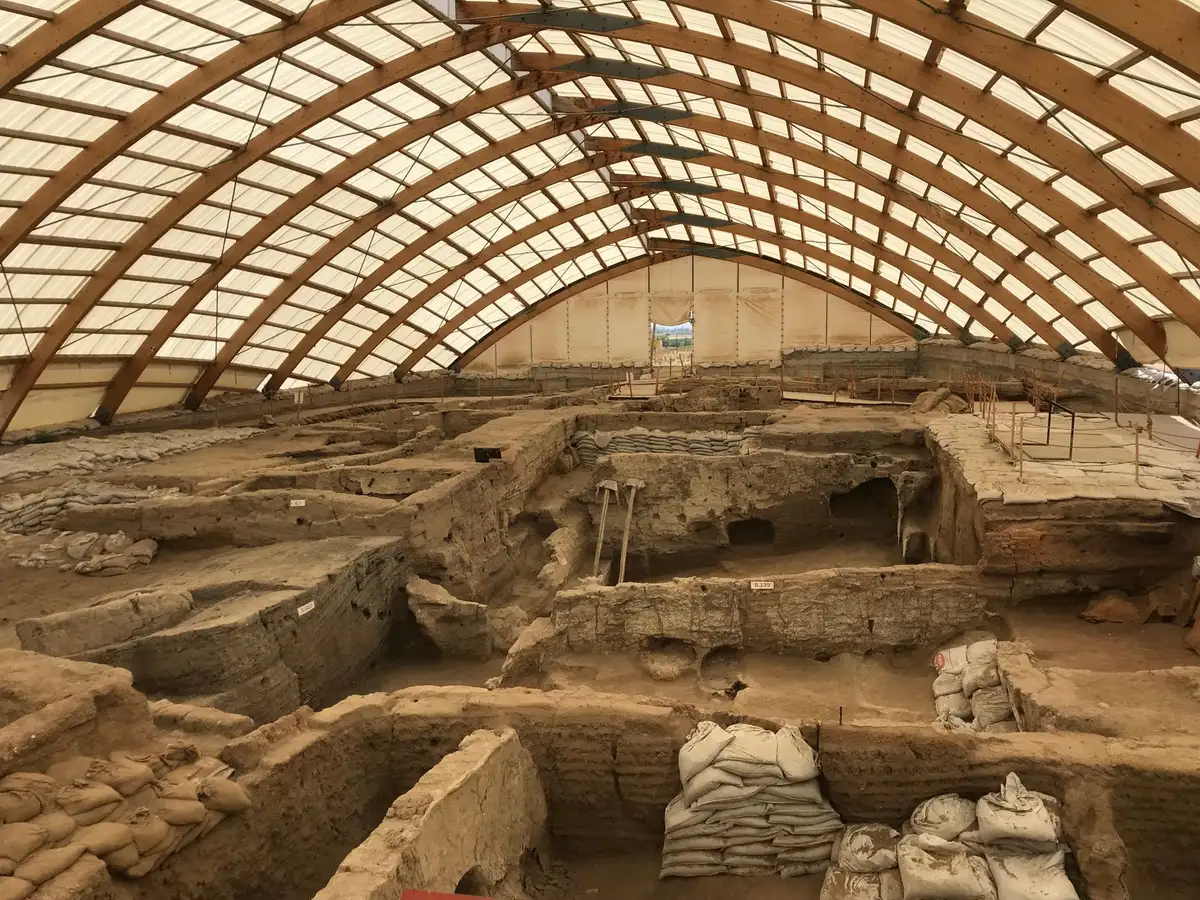 Archaeologists excavating rock shelters in southern Africa where eggshell fragments were discovered.