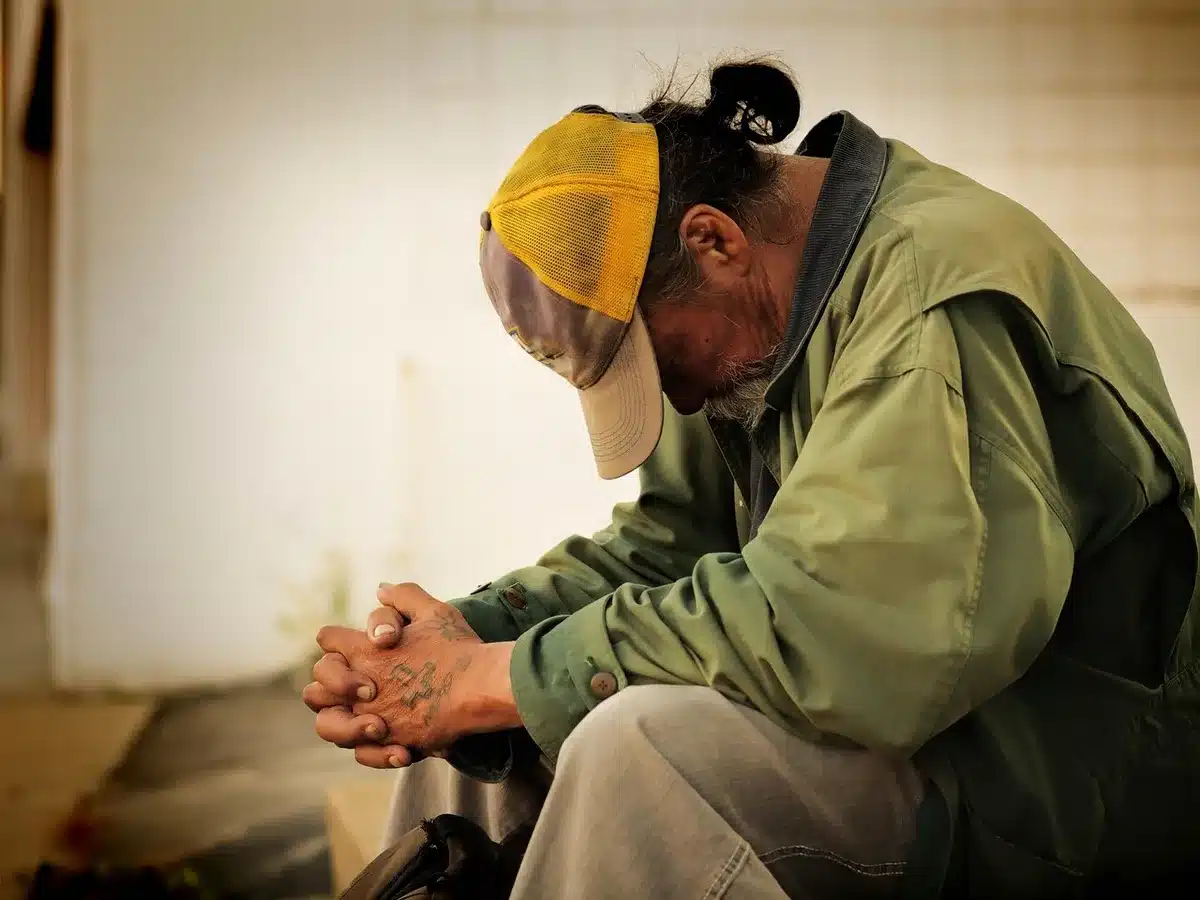 People in a community shelter receiving support and care services