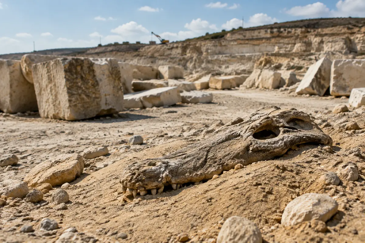Extinct crocodilian skull found in stones used to build the Sphinx is missing its nose
