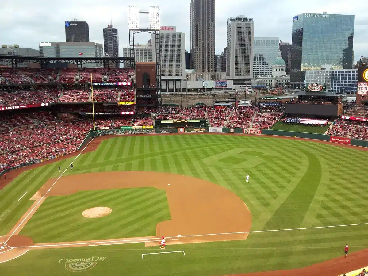 Exterior shot of a baseball stadium at dusk representing the Guardians' run