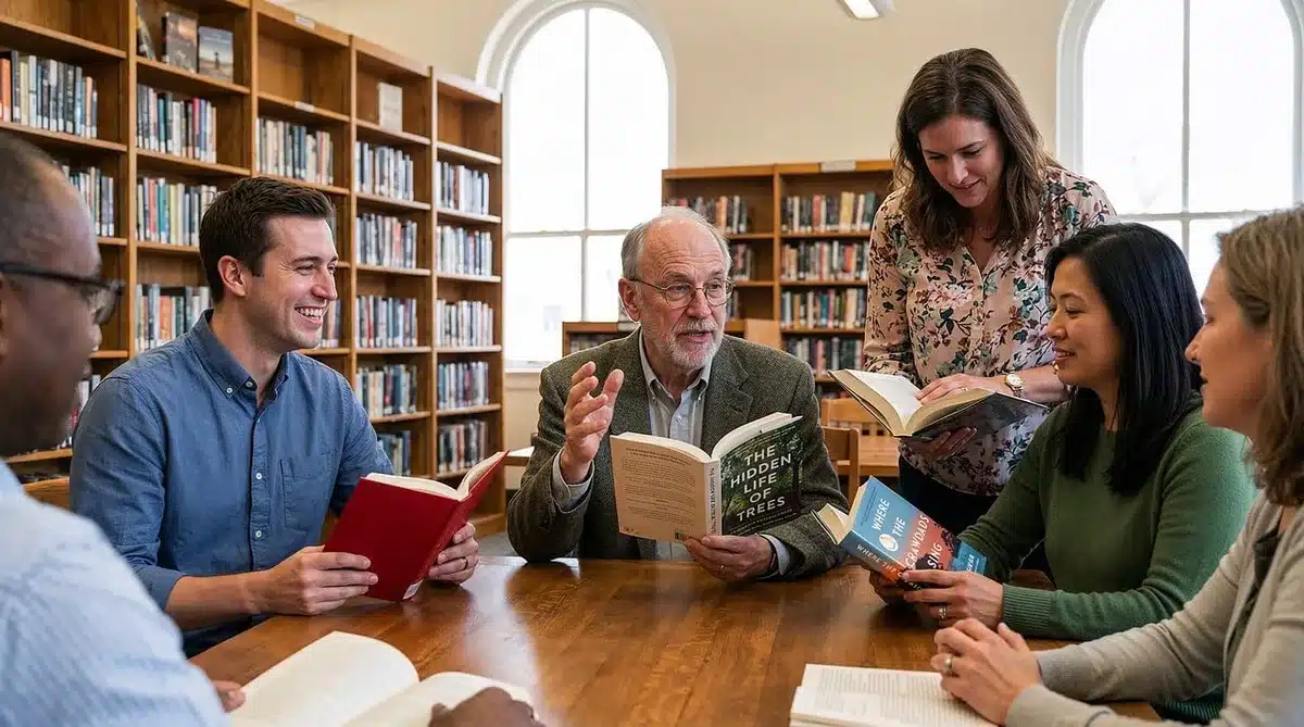 Diverse community group in discussion about foreign policy